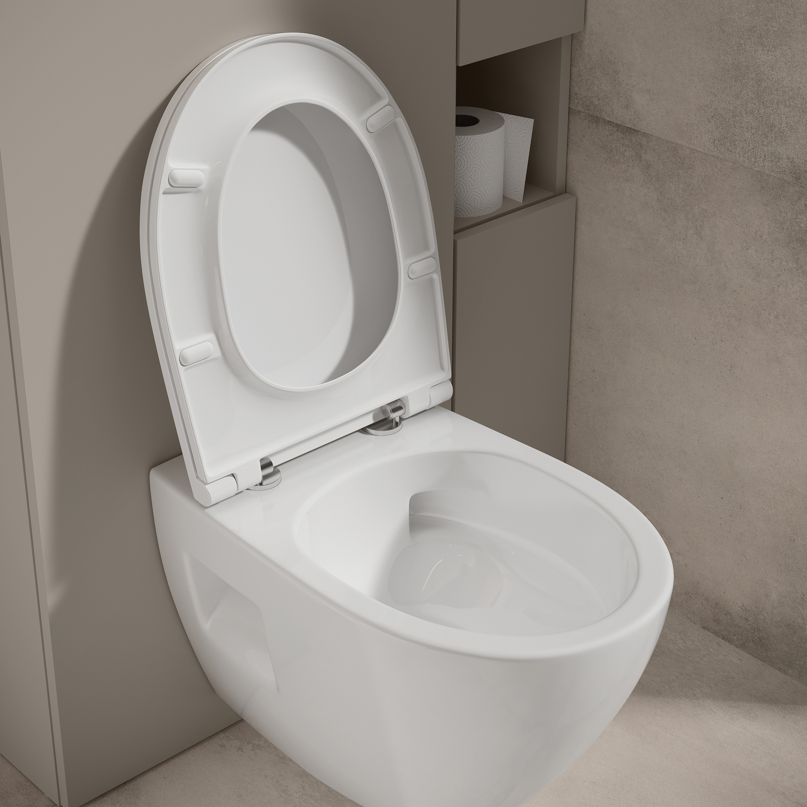 Cersanit Moduo miska WC z deską wolnoopadającą wisząca bez kołnierza ze spłukiwaniem wirowym biały połysk S4013-010 - Wysyłka w 24h