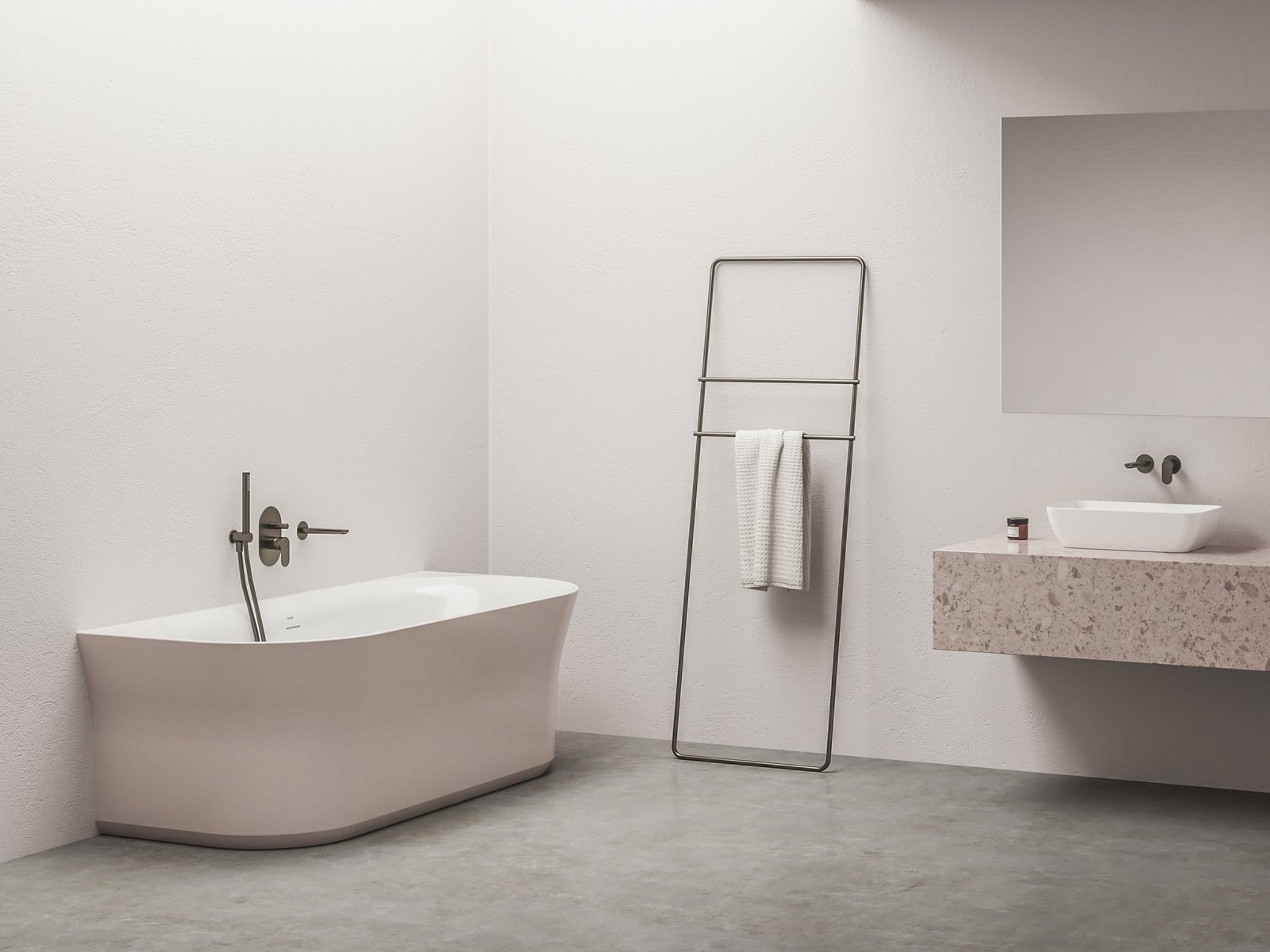 Ravak Ypsilon Wall wanna przyścienna 178x86 cm biała/alabaster pink XC00100084