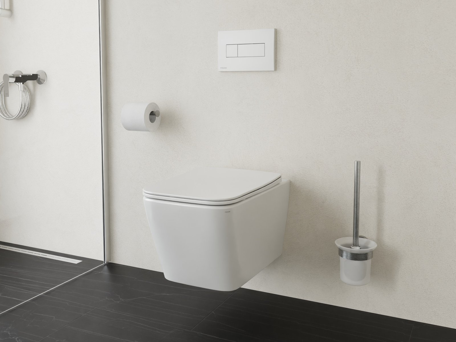 Ravak Natural miska WC z deską wolnoopadającą wisząca bez kołnierza biały połysk X01984