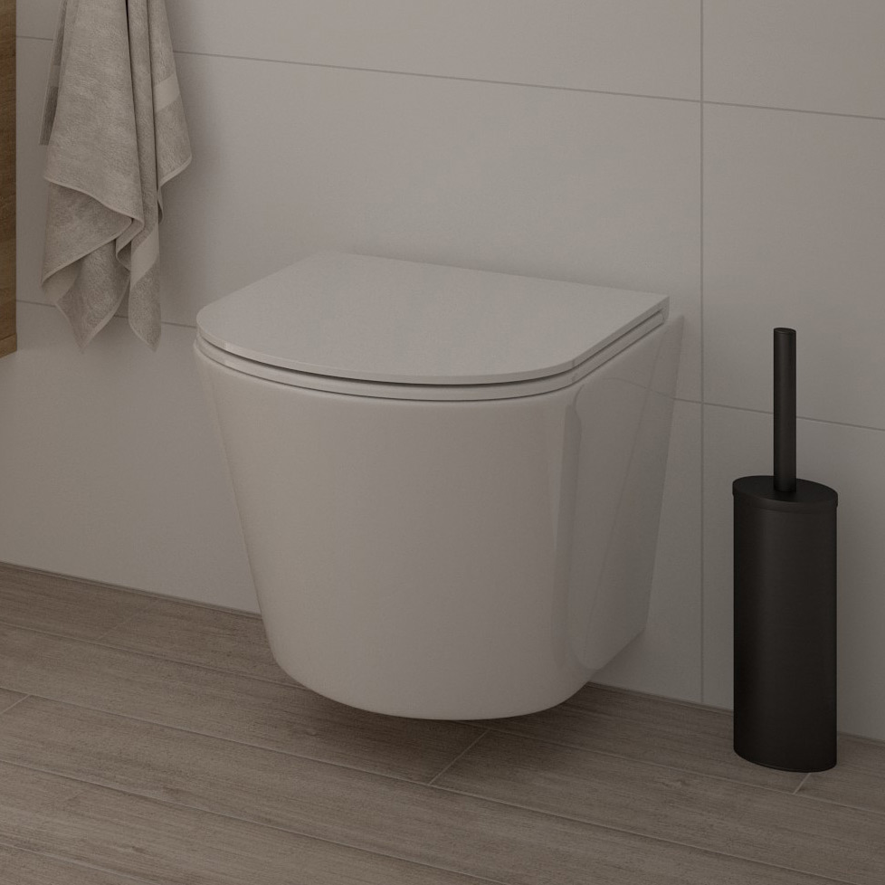 Oltens Jog Kort miska WC wisząca PureRim z deską wolnoopadającą biały połysk 42029000 - Wysyłka w 24h