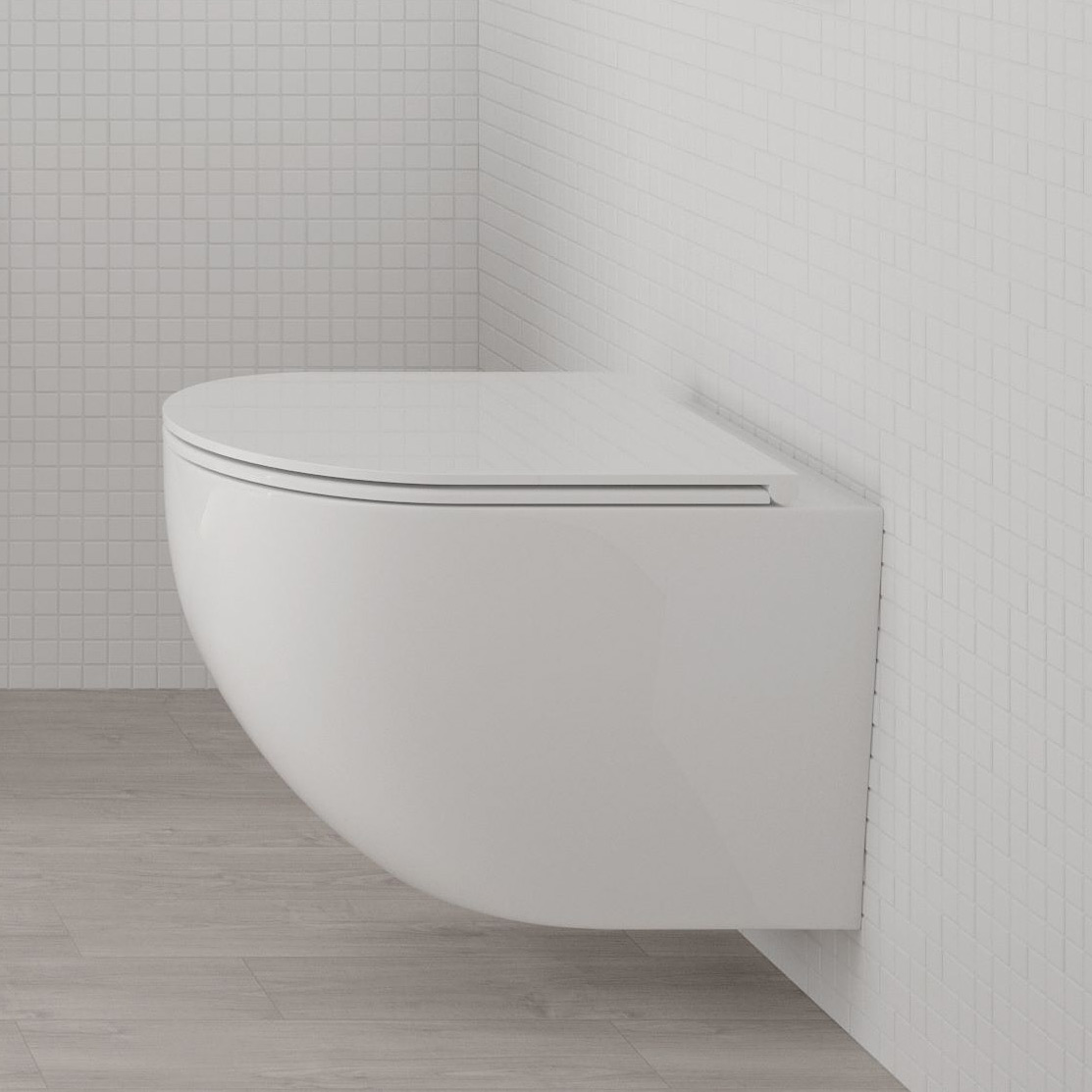 Zestaw Oltens Hamnes Kort Stille miska WC wisząca PureRim z powłoką SmartClean spłukiwanie wirowe z deską wolnoopadającą biały ... - Wysyłka w 24h