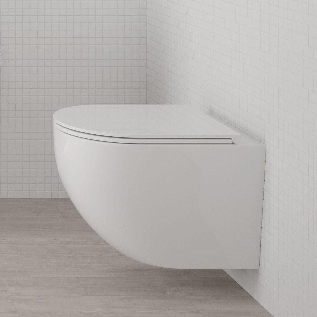 Zestaw Oltens Hamnes Kort Stille miska WC wisząca PureRim spłukiwanie wirowe z deską wolnoopadającą biały 42025000 - Wysyłka w 24h