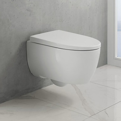 Geberit iCon miska WC z deską wolnoopadającą wisząca bez kołnierza spłukiwanie wirowe biały połysk 503.046.00.1 - Wysyłka w 24h
