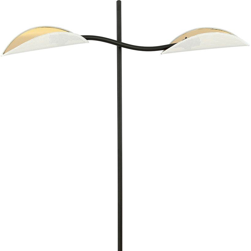 Emibig Lotus lampa stojąca 2x10 W biała-czarna-złota 1107/LP2