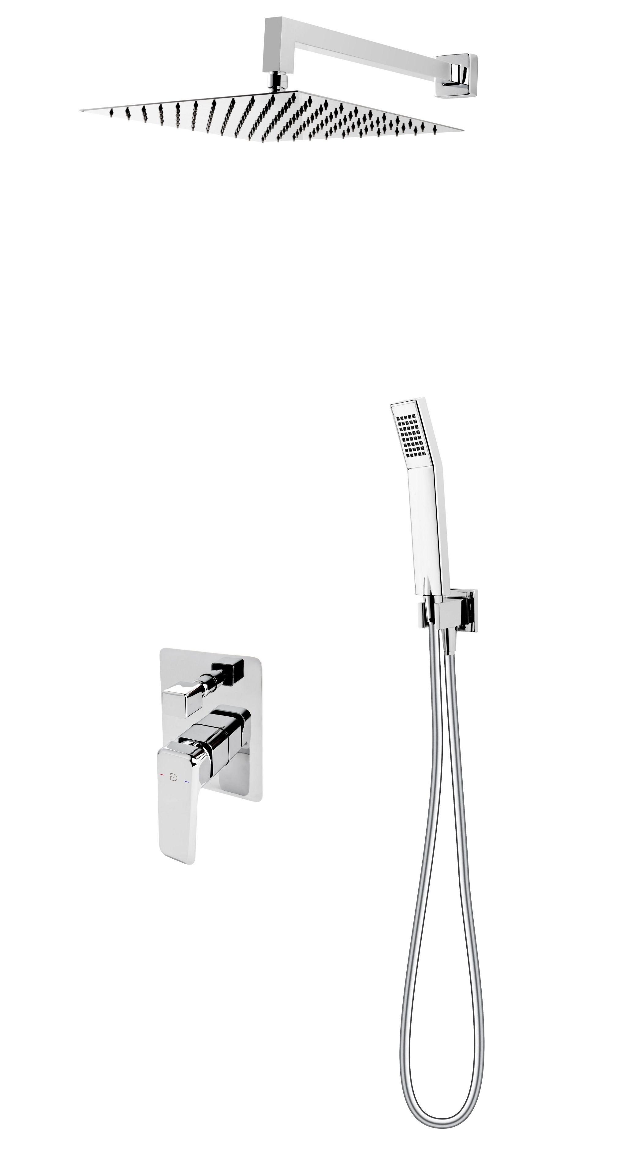 FDesign Brina zestaw prysznicowy podtynkowy z deszczownicą chrom FD1-BRN-7PSET1-11