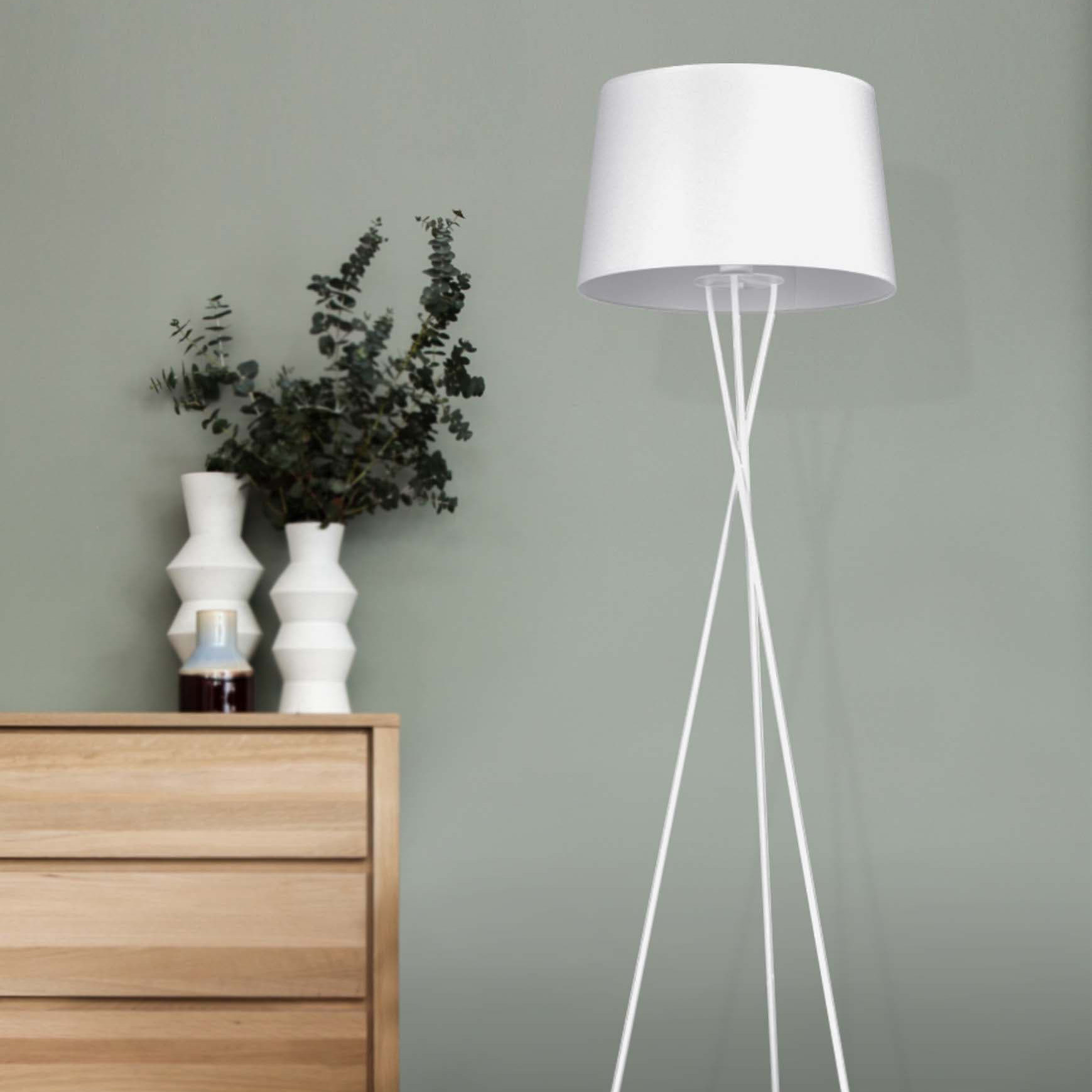 Kaja Remi White lampa stojąca 1x40W biała K-4363