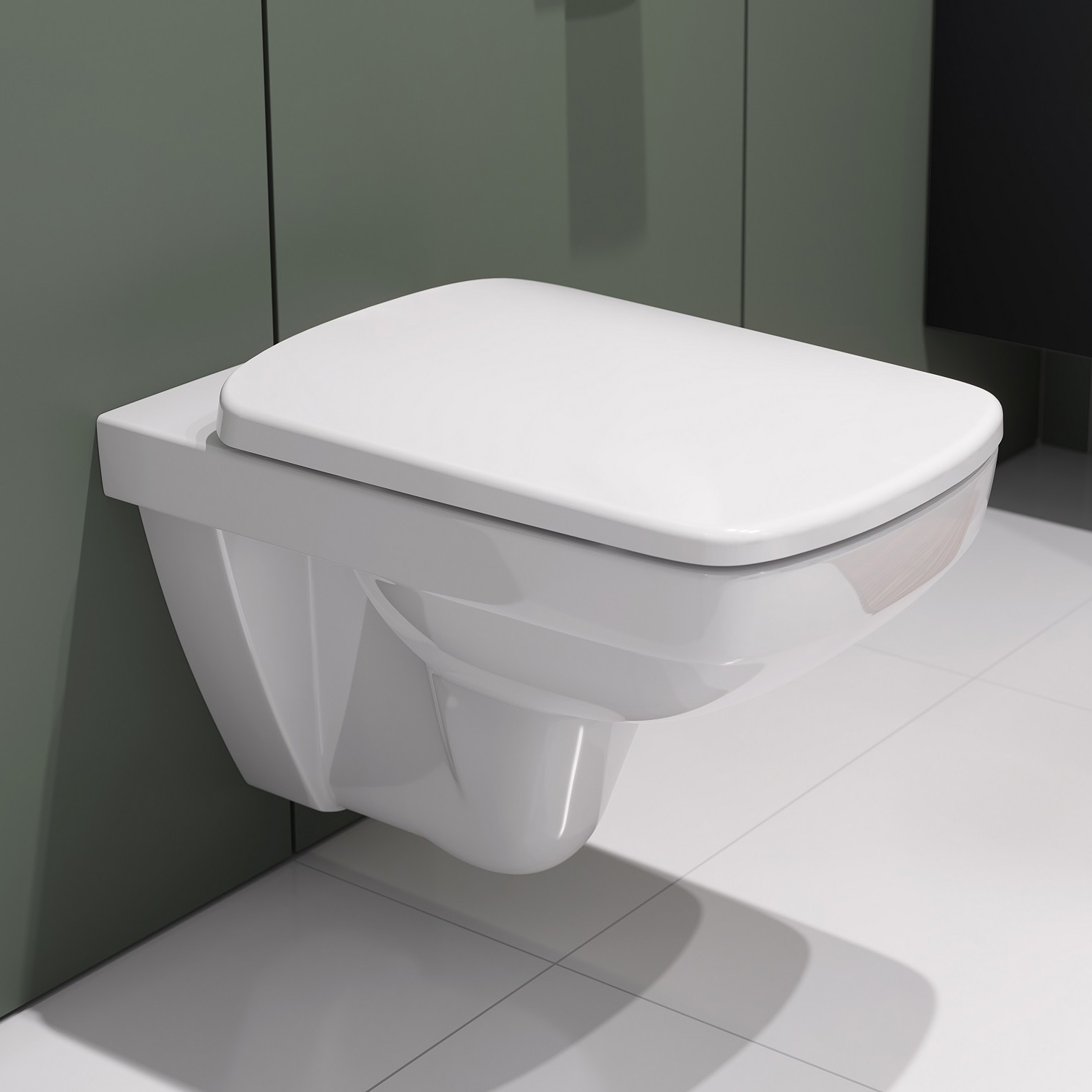 Geberit Selnova Square miska WC z deską wolnoopadającą wisząca bez kołnierza biały 501.961.00.1 - Wysyłka w 24h