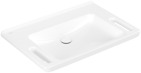 Villeroy & Boch ViCare umywalka 80x55 cm prostokątna ścienna dla niepełnosprawnych Weiss Alpin 4A6883R1