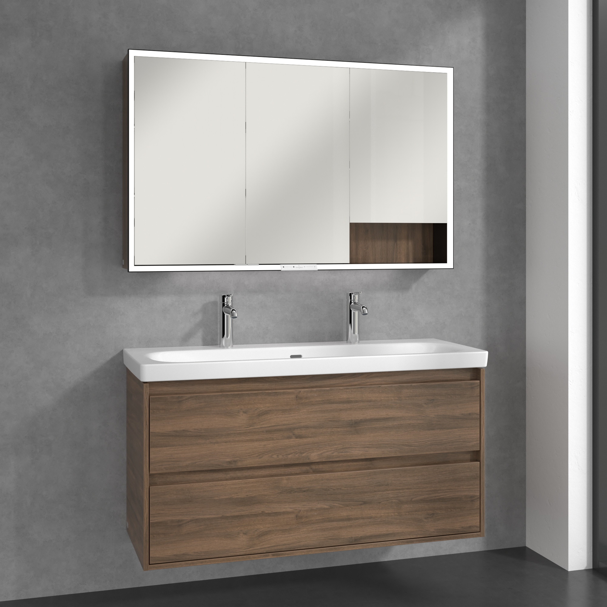 Villeroy & Boch My View+ szafka 120x16,8x75 cm z lustrem Arizona Oak B48112VH