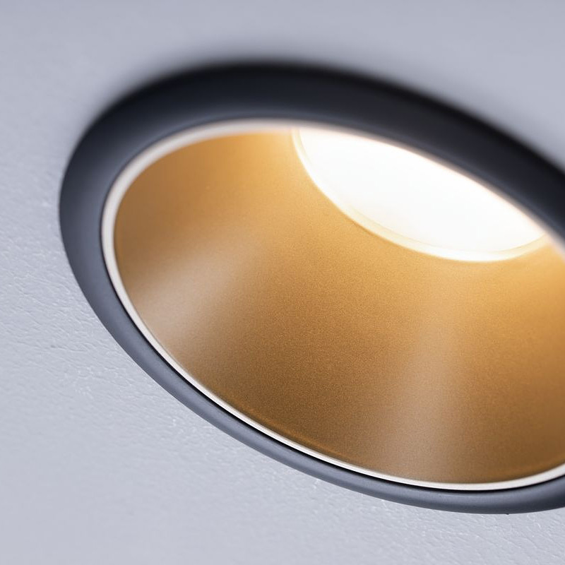Paulmann Cole Coin lampa do zabudowy 1x6,5W czarny/złoty mat 93403 - Wysyłka w 24h