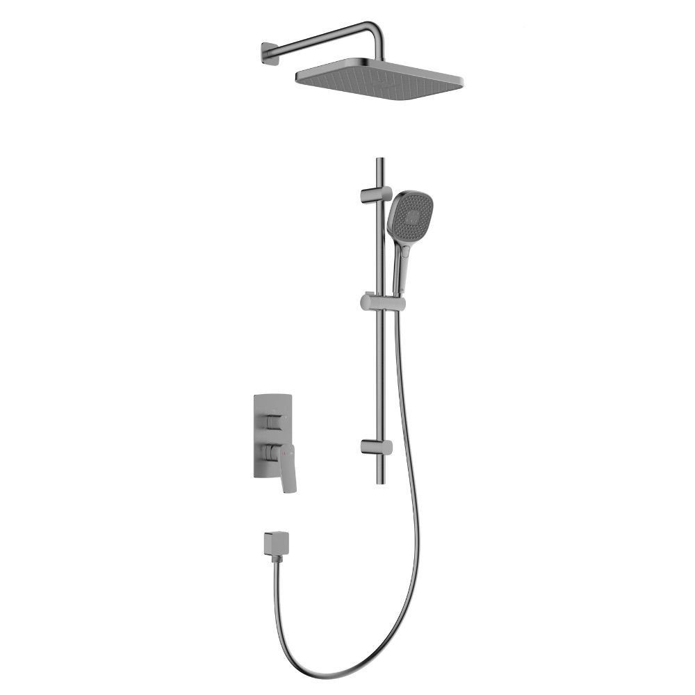 KFA Armatura Malaga Gun Metal Grey zestaw prysznicowy podtynkowy z deszczownicą szary 4529-301-61 - Wysyłka w 24h