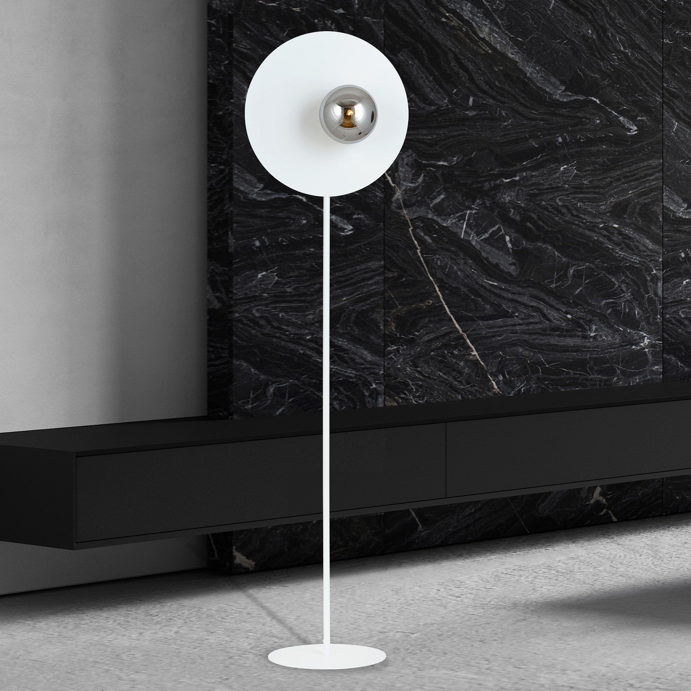 Emibig Oslo lampa stojąca 1x10 W biała-grafitowa 1188/LP