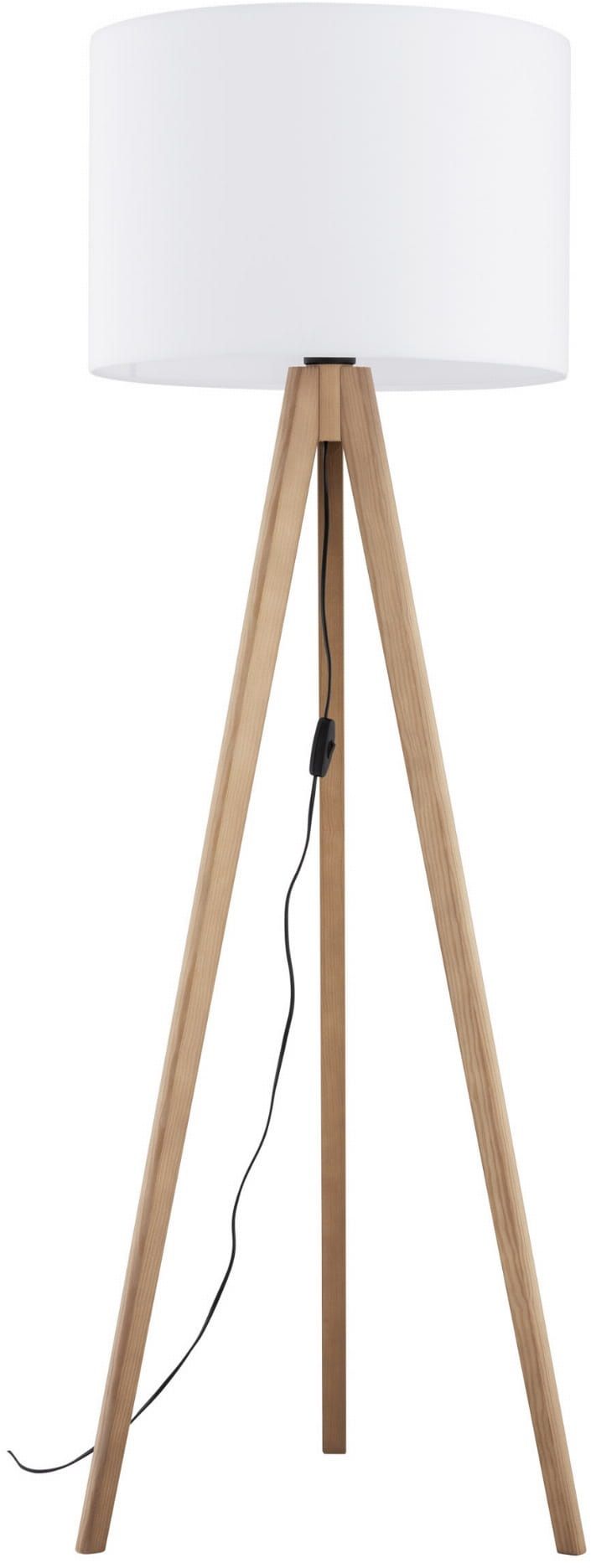 TK Lighting Grand lampa stojąca 1x15 W biała-drewno 16006