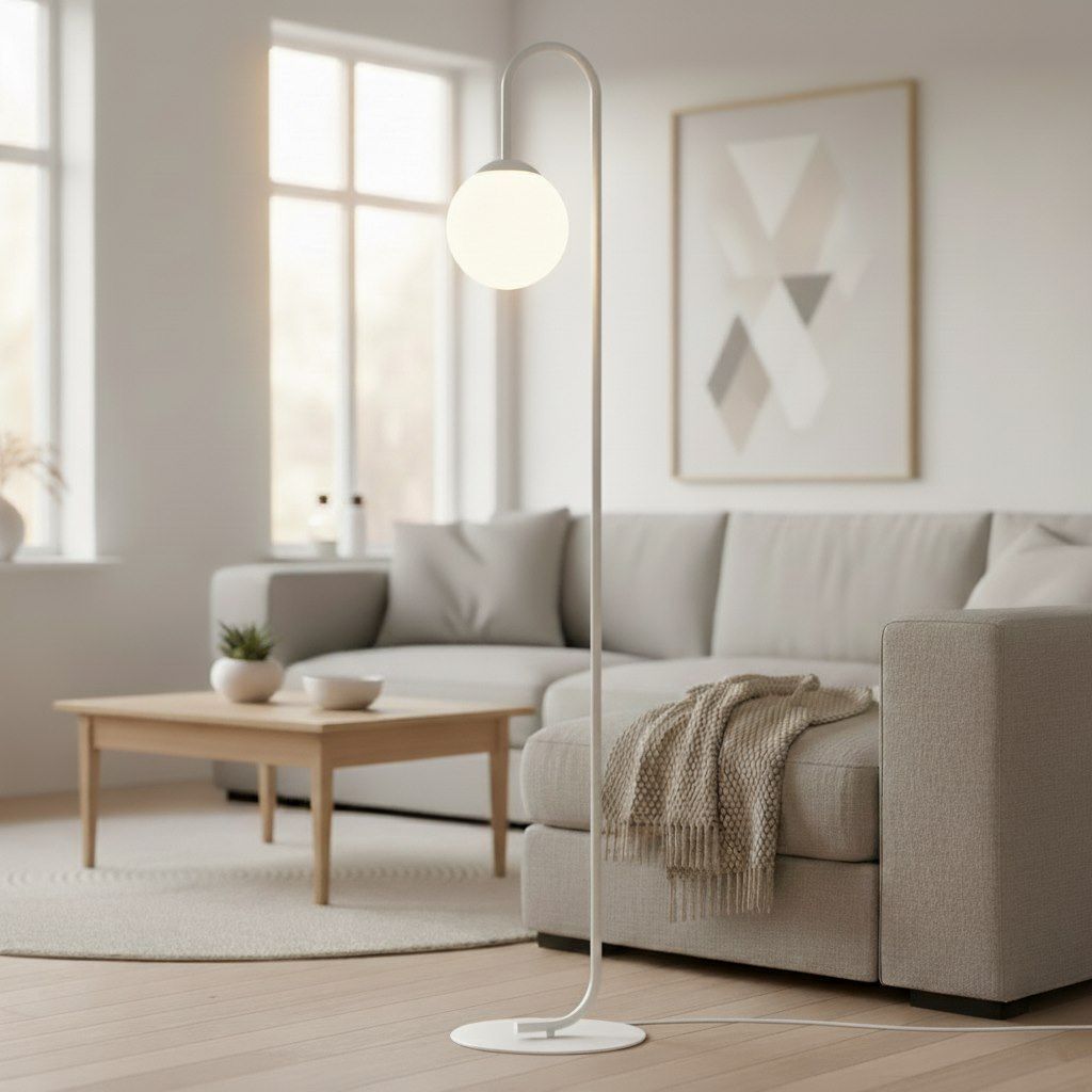 Emibig Flor lampa stojąca 1x10 W biała 1498/LP1