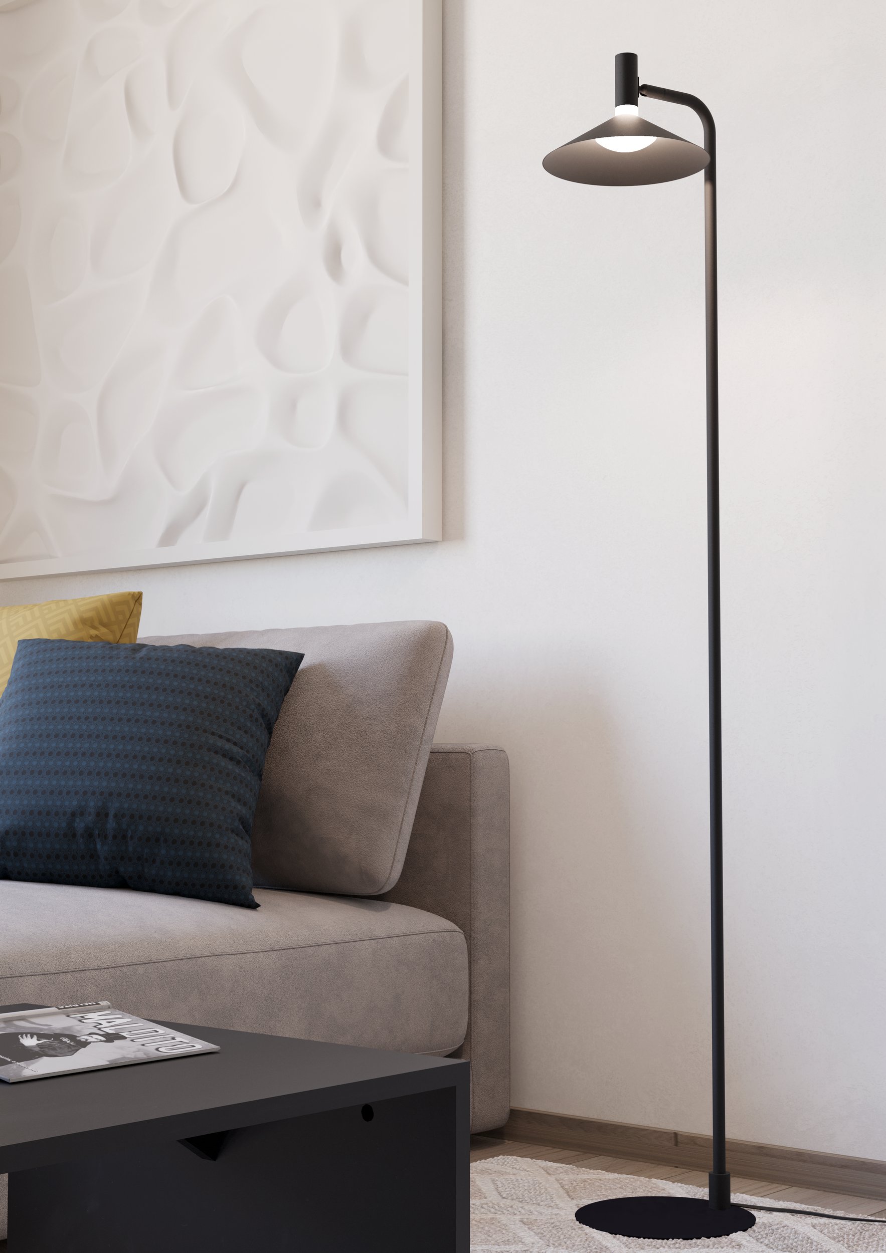 Eglo Conomavilla-Z lampa stojąca 1x7,5 W biała-czarna 902186