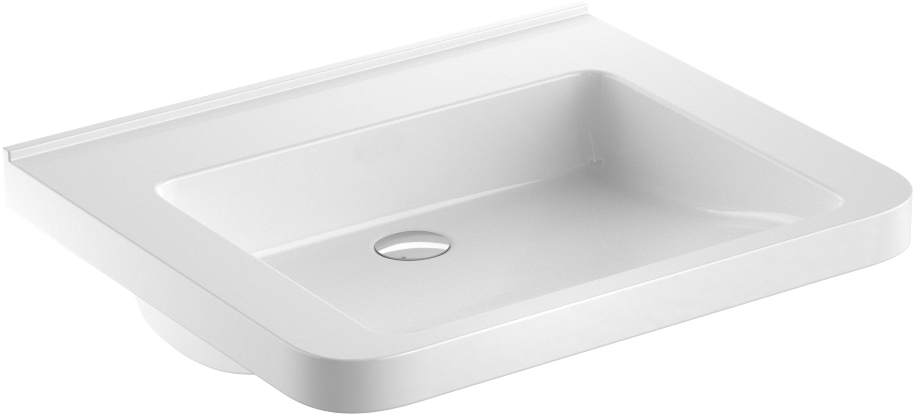 Geberit Selnova Comfort Square umywalka 65x55 cm prostokątna ścienna dla niepełnosprawnych biała 500.790.01.7