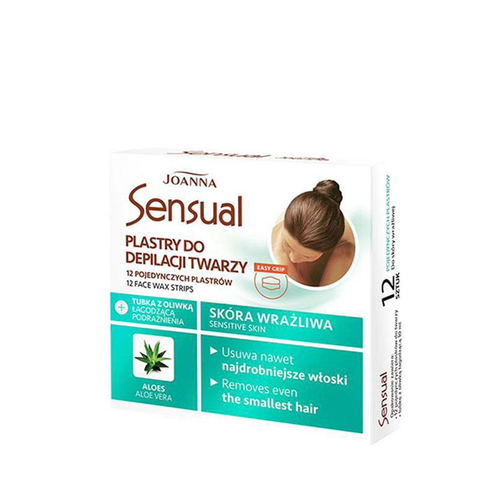 Plastry do depilacji twarzy Joanna Sensual Aloes skóra wrażliwa 12szt
