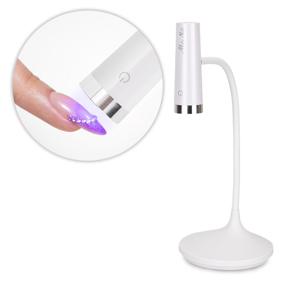 Lampa do paznokci LED 3W Molly Nails do lakierów hybrydowych żeli i akrylożeli bezprzewodowa biała U2 3m długości kabla