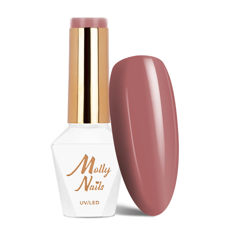Lakier hybrydowy LED/UV Gel Polish Molly Nails I'm Nudelover Nr 526 Carmel HEMA/Di-HEMA Free 8g