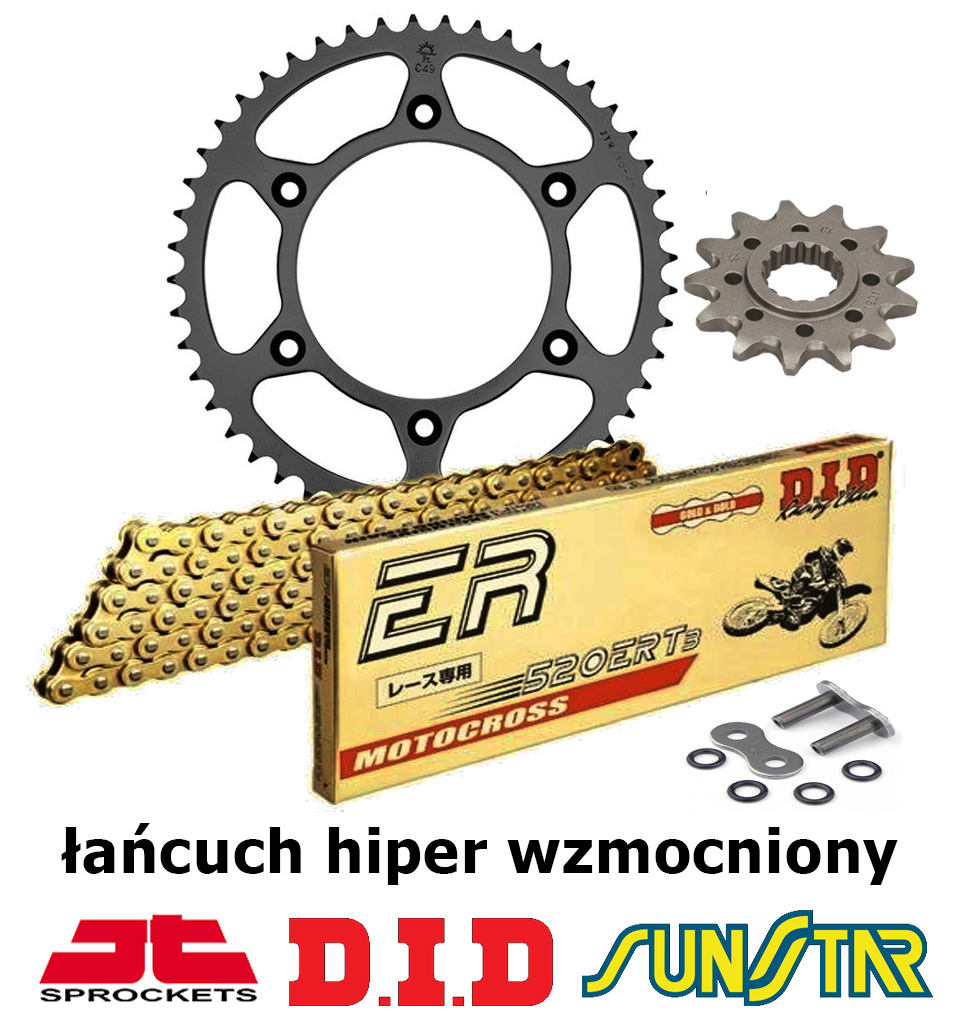 Yamaha Yz 250F 2010-2021 Zestaw Napędowy Did Hiper Wzmocniony Złoty Bezoring Yamaha 2017 250 Yz 250F