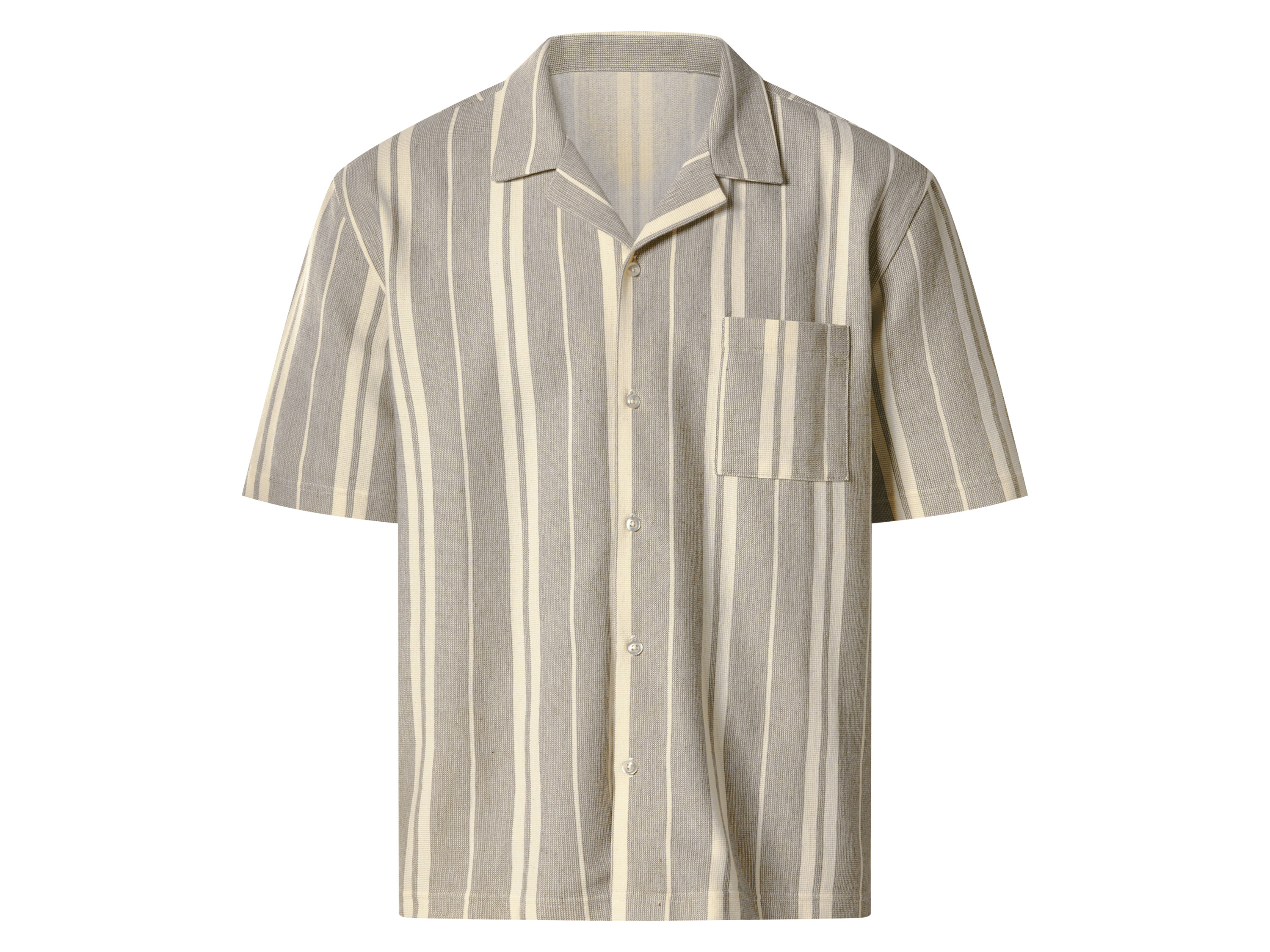 esmara Men Koszula męska z bawełną kremowy/brązowy, XL 56/58