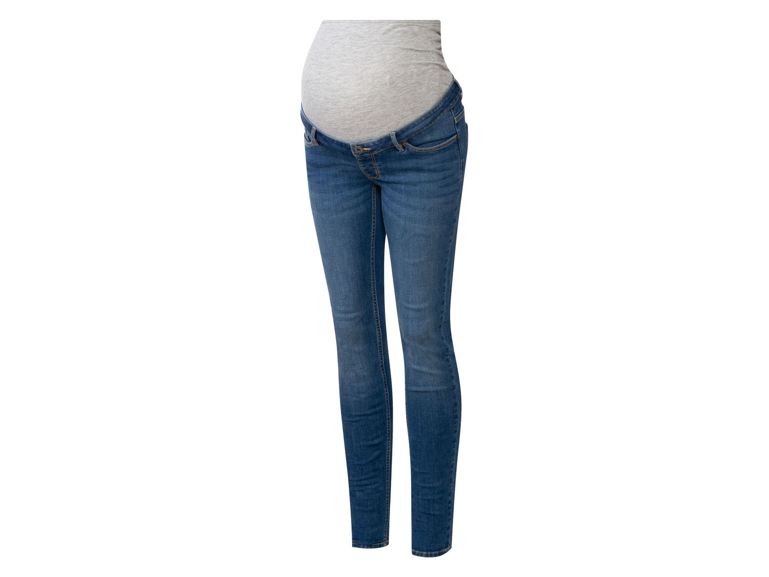 esmara Jeansy ciążowe z bawełną, Skinny Fit Niebieski denim, 34