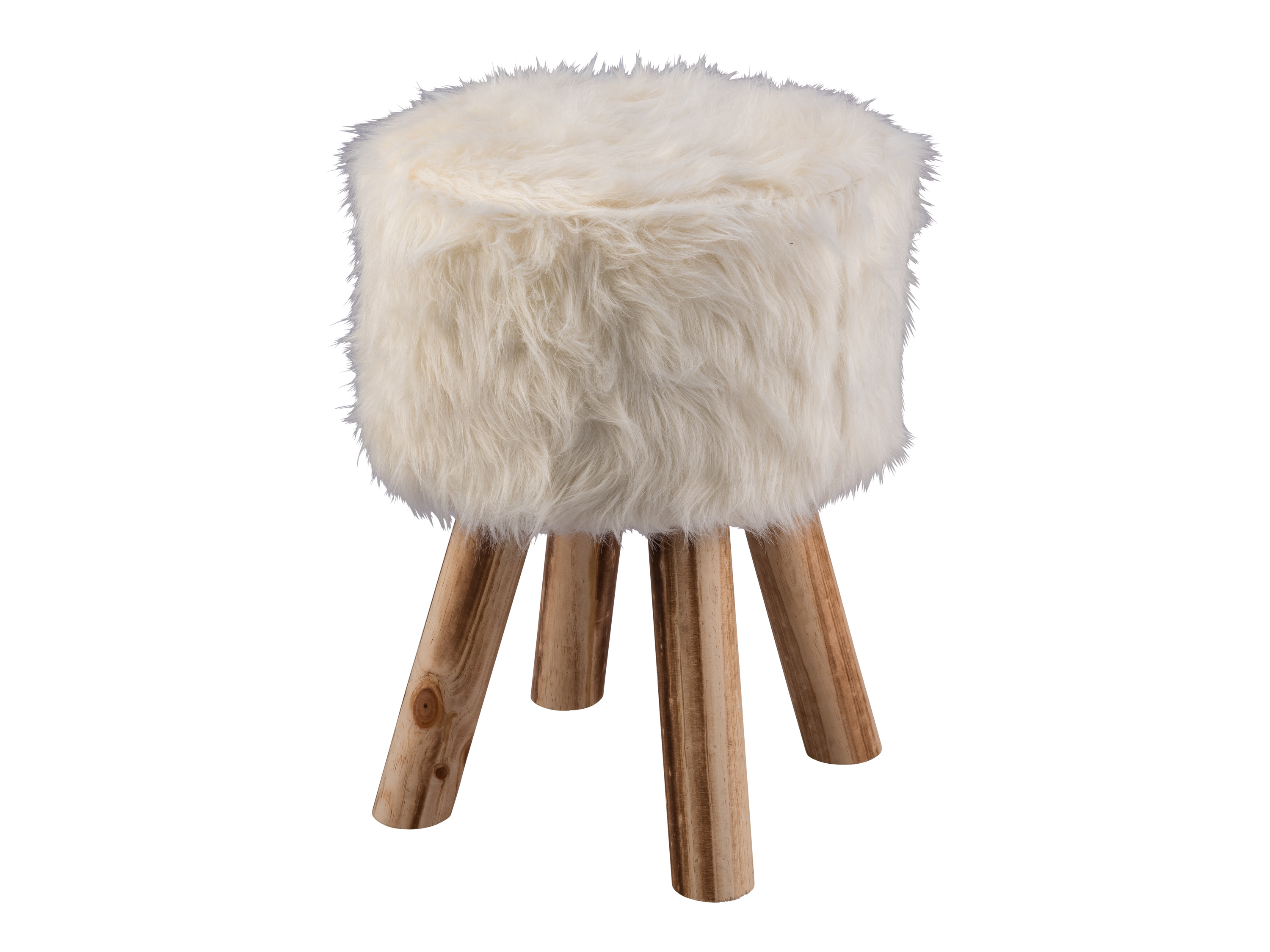 Livarno home Taboret Hocker z futerkiem, biały