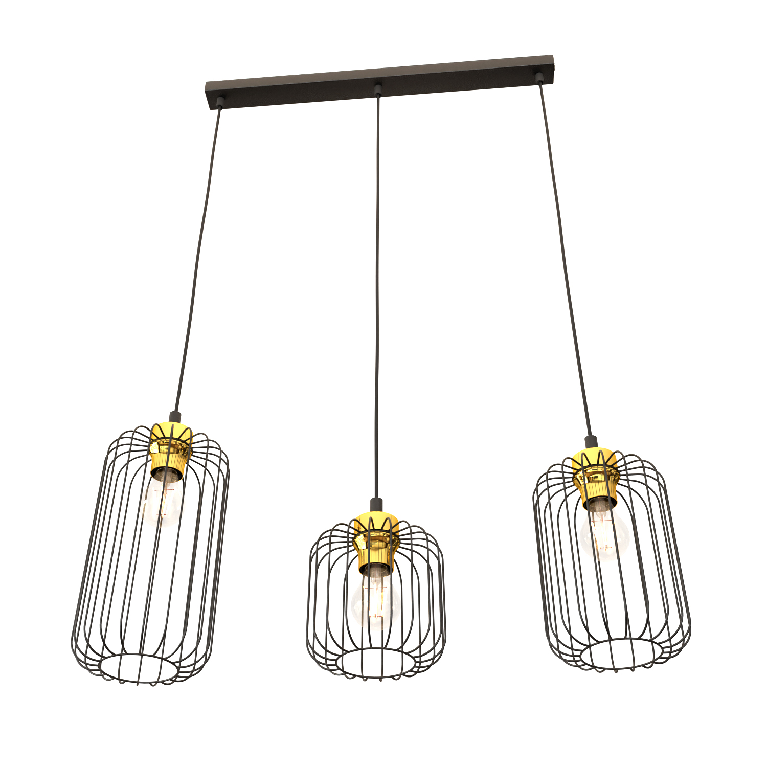 Darmowa Dostawa - Lampa wisząca 3x15 W czarna-złota Emibig Vander 13643
