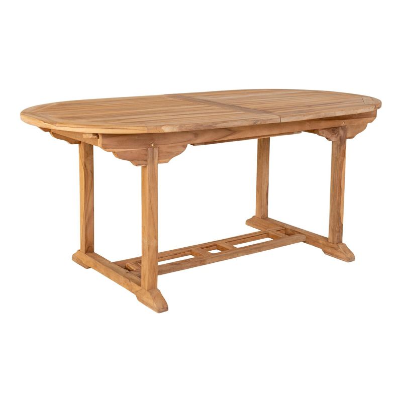 Stół rozkładany do jadalni i ogrodu Salamanca owalny INTESI drewno tekowe rustykalny 180-240x90 cm 1 szt.