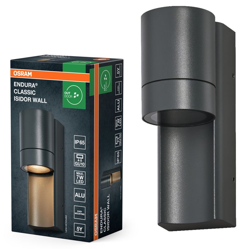 Kinkiet Ogrodowy Endura Osram Lampa Elewacyjna Zewnętrzna GU10 Szara IP65 1 szt.