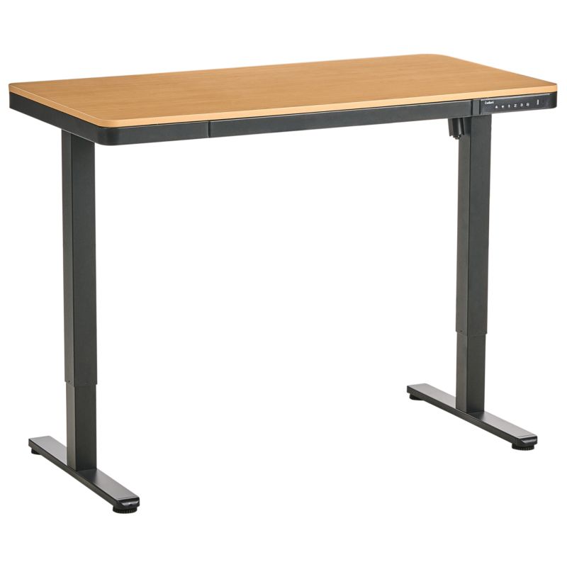 Biurko regulowane elektrycznie Penly Czarny/ jasny brąz 120 cm 60 cm Z portem USB 1 szt.
