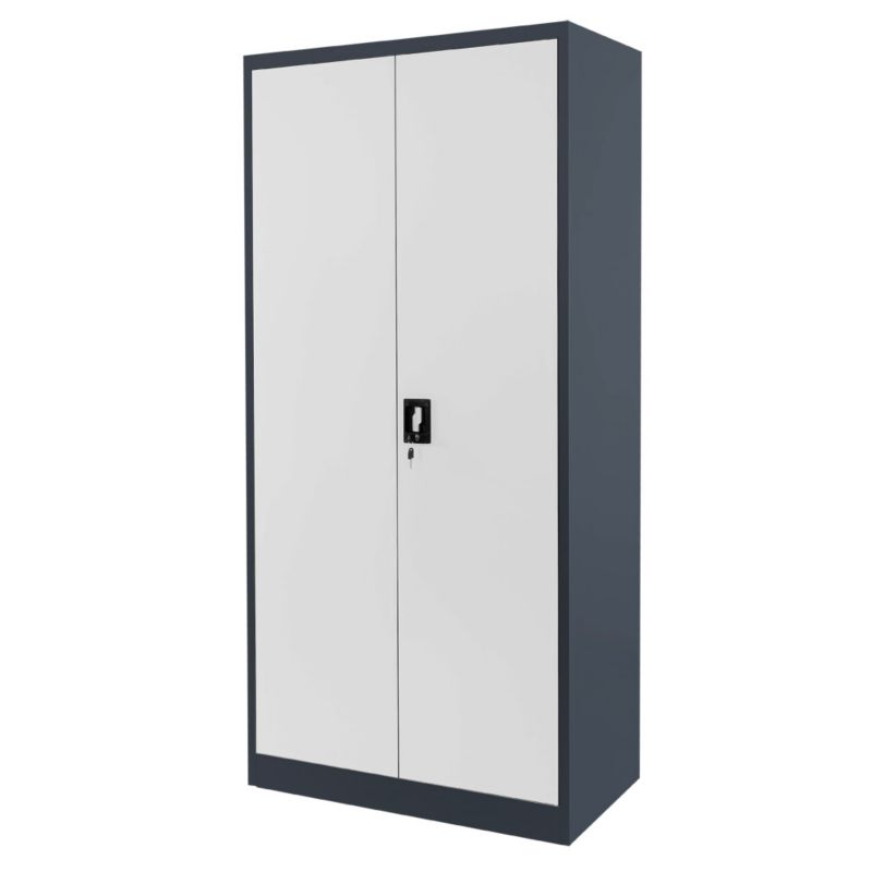 Szafa Werkberg warsztatowa metalowa do garażu W-101S G/S regulowane stopki dwudrzwiowa 90x40x185cm skręcana szary front 1szt.