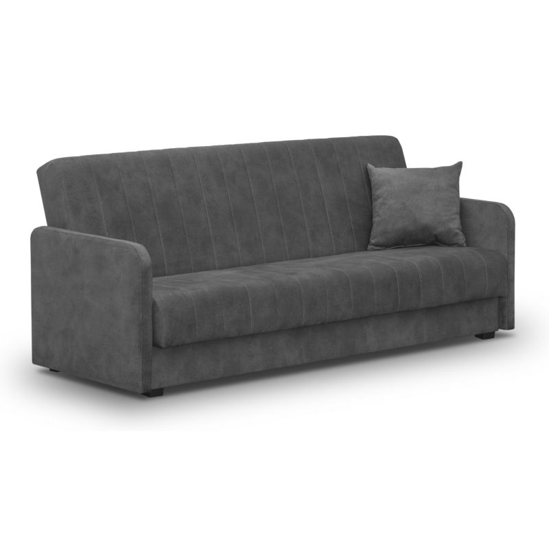 Wersalka Mebel Elite Rozkładana Sofa Kanapa z Funkcją Spania Dwuosobowa Szara PORTO 1 szt.