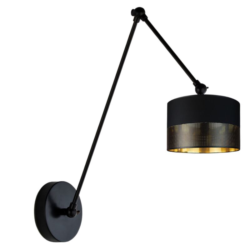 Kinkiet Volta Light Factory Soul Czarny/Czarny ze złotem Abażur 1xE27 1szt.