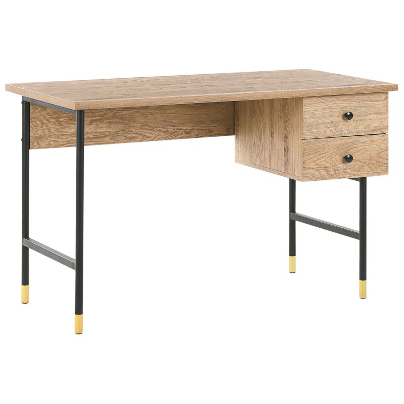 Biurko Abilen Jasnobrązowy 120 cm 60 cm z szufladami 1 szt.