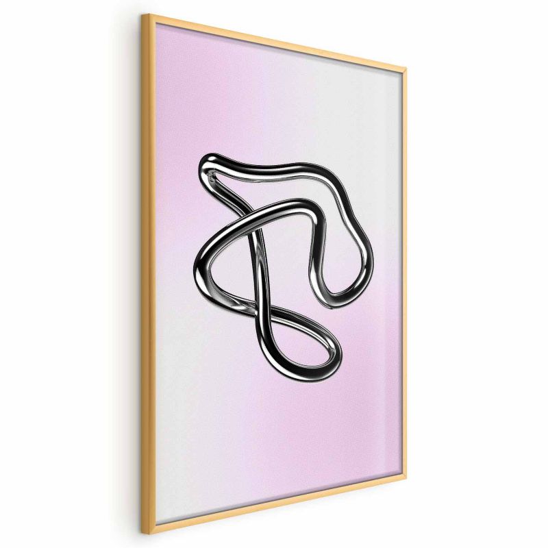 Plakat Artgeist Srebrne Zawiłości 60x90 cm z ramą złotą 1 szt