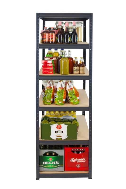 Regał metalowy MODO24 magazynowy grafit premium helios 213x35x35cm 6 półek po 175 kg 1 szt.