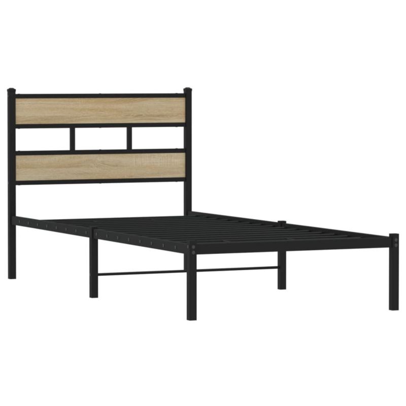 Łóżko metalowe WaszeMeble 75x190 cm dąb sonoma WM-4017092 1 szt.