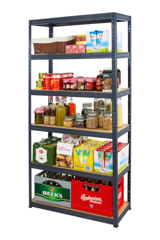 Regał metalowy MODO24 magazynowy stojak grafit premium helios 196x75x35cm 6 półek po 350 kg 1 szt.