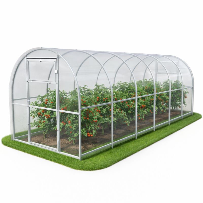 Szklarnia z poliwęglanu 12m² e-szklarnia.pl, 200x600x200 cm, poliwęglan 6 mm, profile 20x20 mm - 1 szt