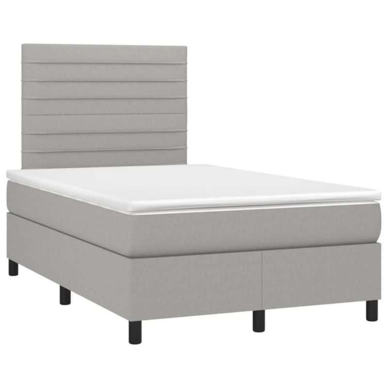 Łóżko kontynentalne WaszeMeble 120x190 cm jasnoszare WM-3270204 1 szt.