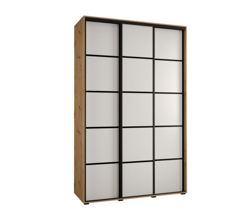 Szafa przesuwna Abiks DAVOS 4 wysoka szer.150cm gł.45cm artisan/biały/czarny 1szt.