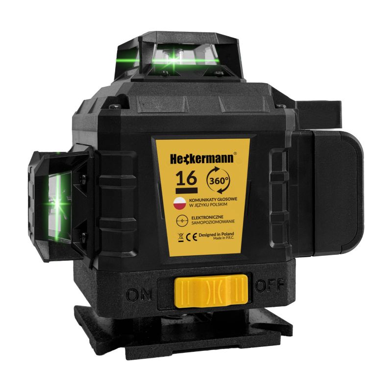 Poziomica laserowa Heckermann SPL016 4D 360 samopoziomująca 16 linii zasięg 25 m akumulatorowa 1szt