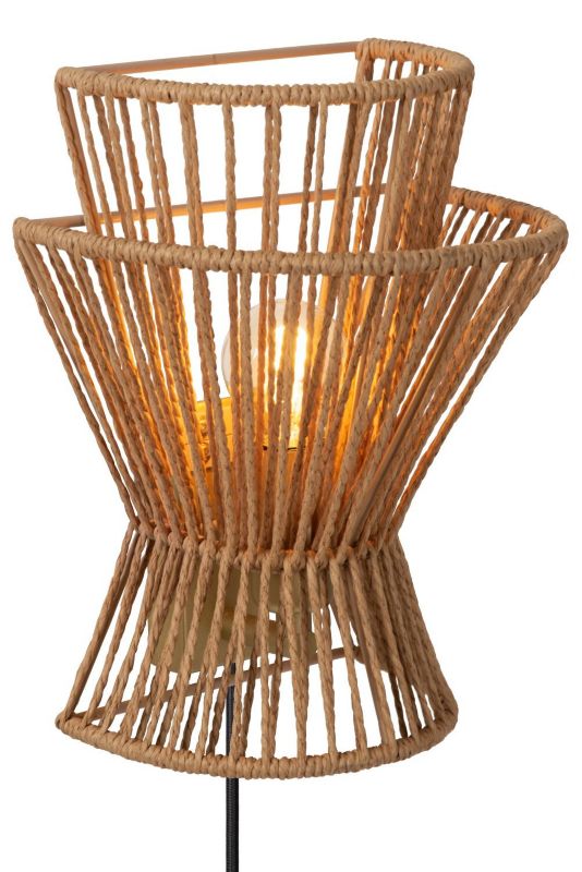 Kinkiet ścienny Lucide Tasman jasne drewno-złoty-odcienie złota 1 x E27 x 60W IP20 wym: 24 x 18 x 14 cm - 1 szt.