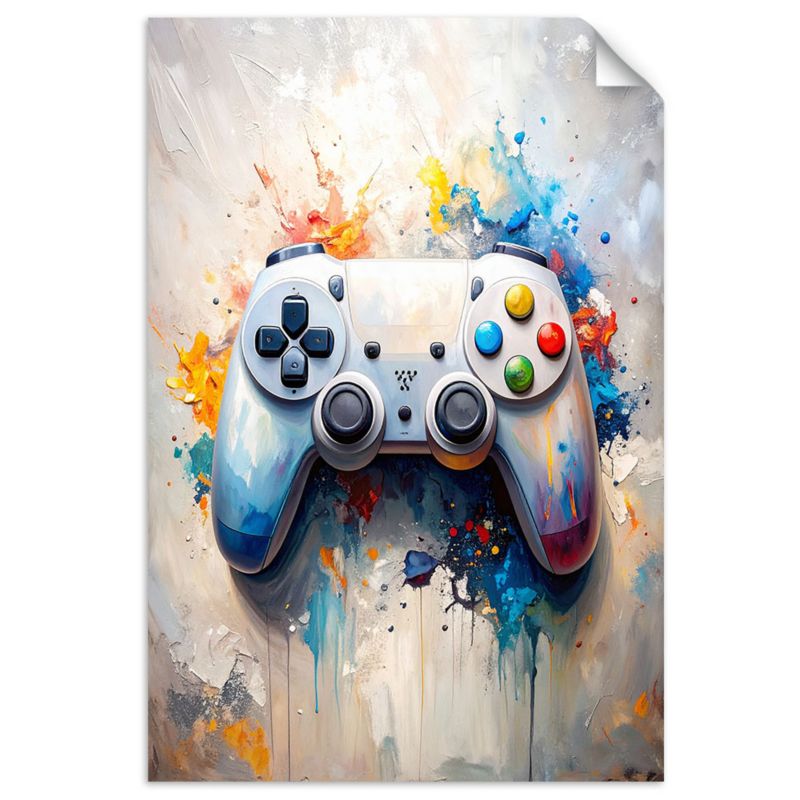 Plakaty samoprzylepne do pokoju gracza Feeby Konsola Gamepad Kontroler 60x90cm 1szt