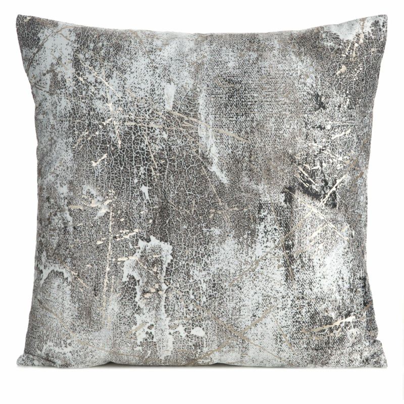 Poszewka ESTER Eurofirany 45 x 45 cm welwetowa grafitowa zdobiona metalicznym wzorem 1 szt.