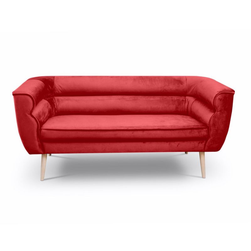 Sofa trzyosobowa Bettso Maro na drewnianych nogach w stylu skandynawskim czerwony 1szt.