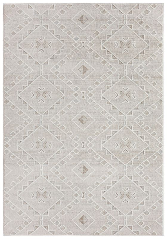 Dywan wewnętrzny Taranto SC85B prostokąt Mazovia 80x 150 cm beżowy,kremowy motyw etniczny,geometryczny krótki włos 1 szt.