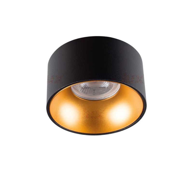 Oprawa sufitowa wpuszczana Kanlux Mini Riti czarno-złota 1 x GU10 x 25W IP20 wym: 8,5 x 8,5 cm okrągła - 1 szt.