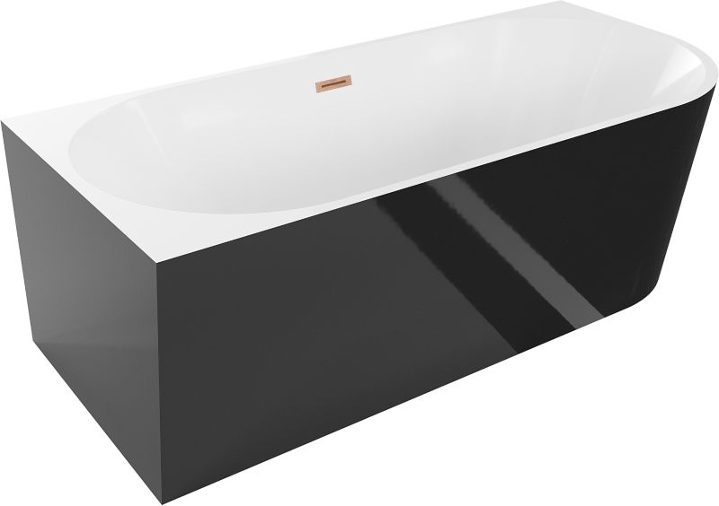 Wanna narożna Mexen Mia biało-czarna 160x80 cm 52691608075L-651 szt.